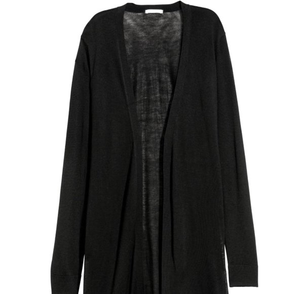 H&M - (NWT) Knee-Length Cardigan, Black - Picture 1 of 4